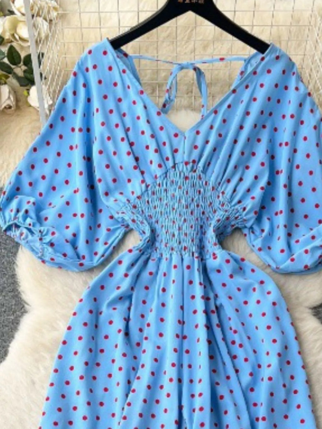 Yellow Floral Print Smocked V-Neck Wide Leg Jumpsuit