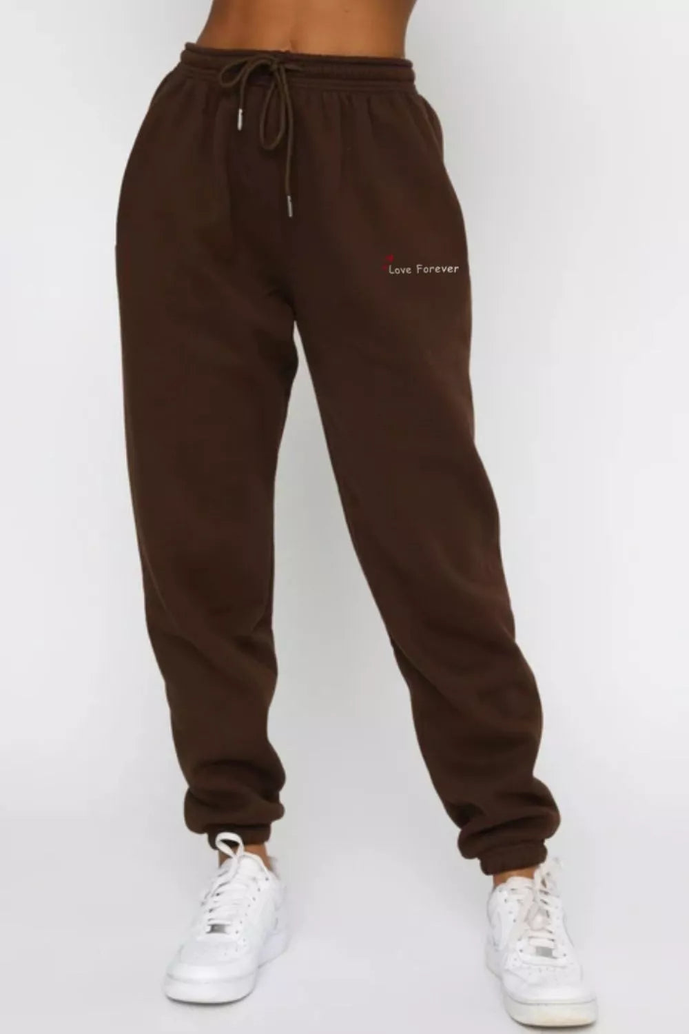 Women's Chocolate Brown Round Neck Sweatshirt and Joggers Set