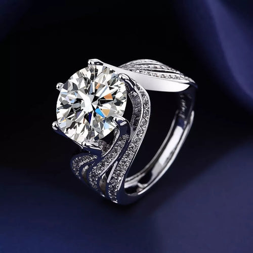 3 Carat Moissanite 925 Sterling Silver Sparkle Statement Ring