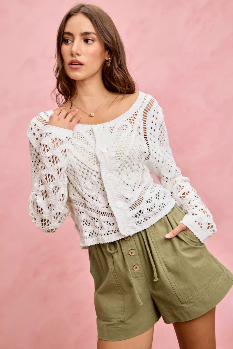 Women's Paper Bag Twill Shorts with Drawstring