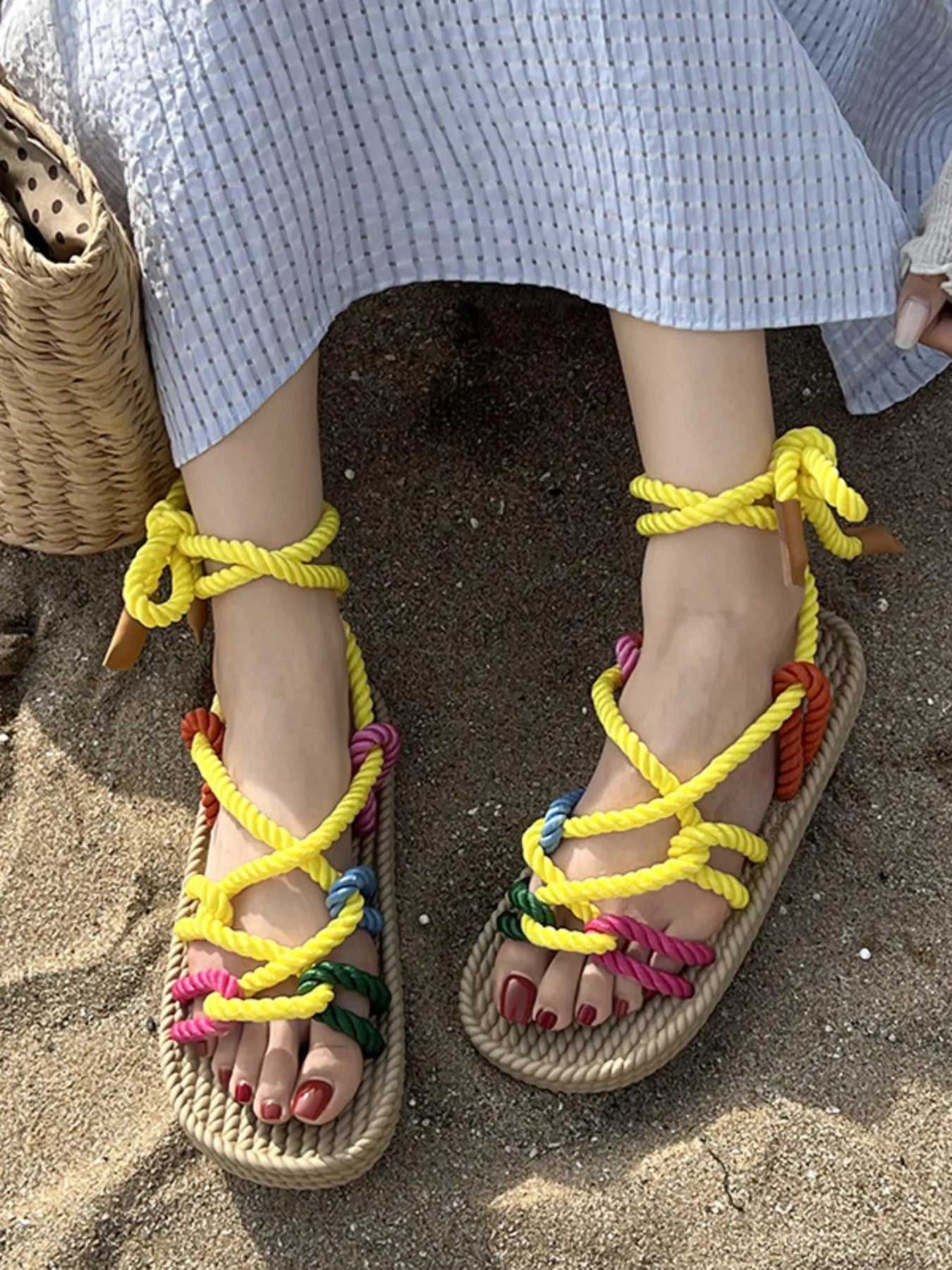 Colorful Rope Woven Sandals