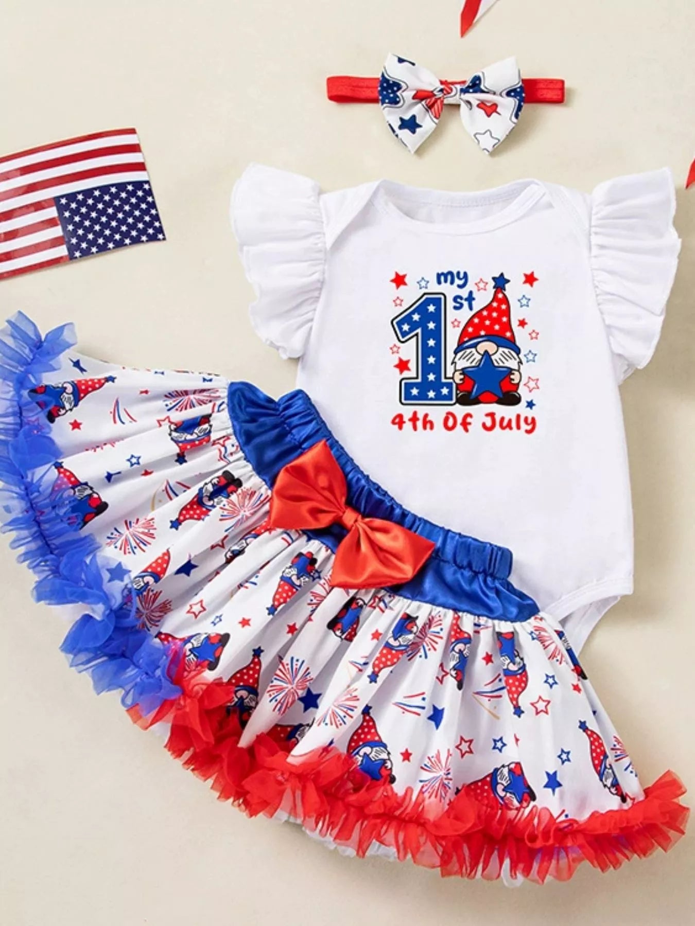 Baby Girls My First 4th of July Outfit Set Patriotic Tutu