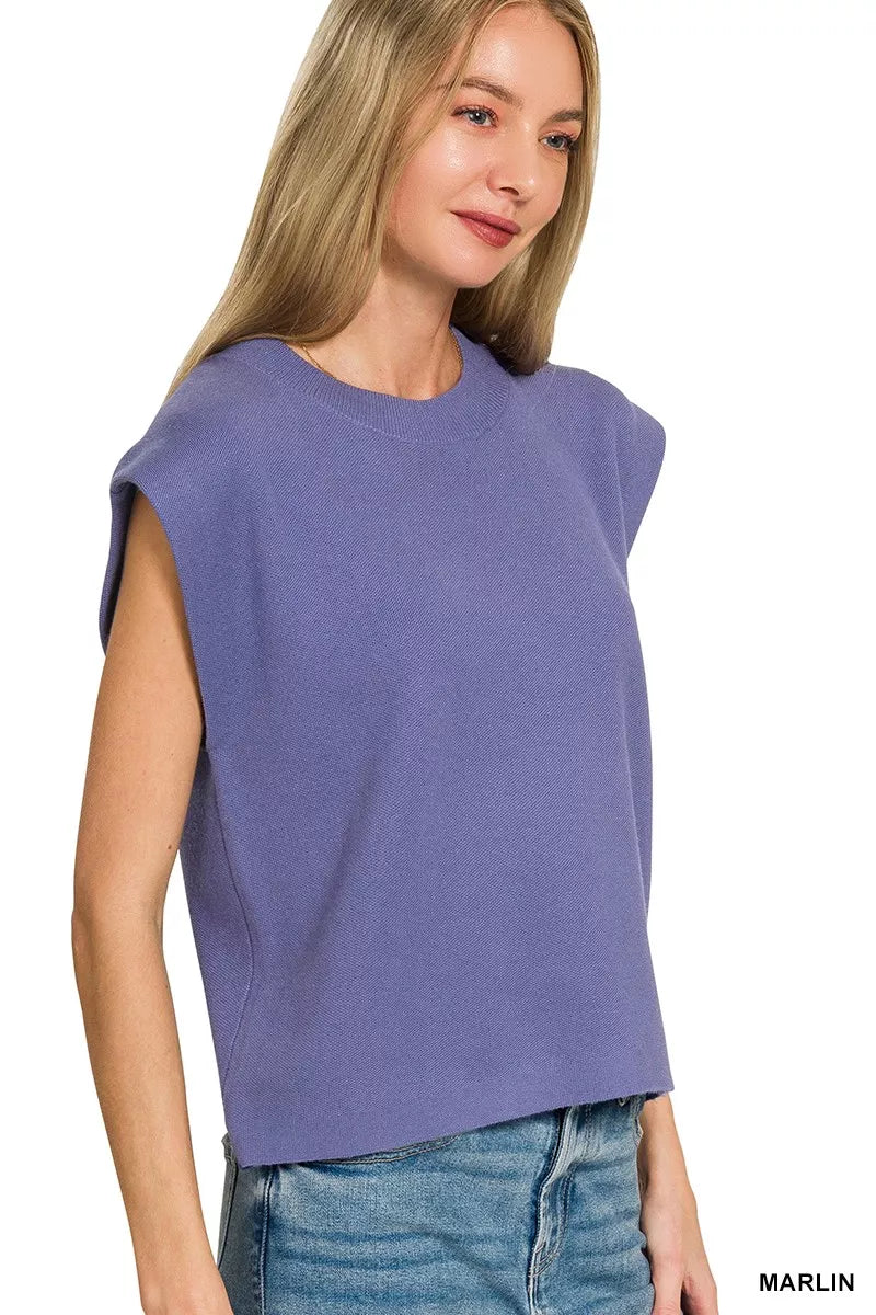 Zenana Viscose Sweater Vest | Soft Round Neck