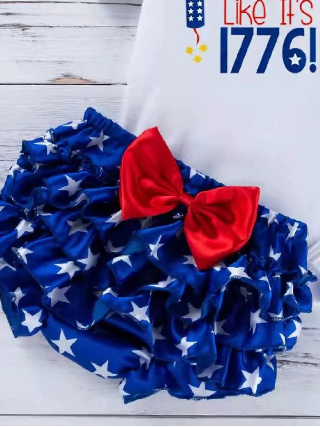 Baby Girls Patriotic Little Miss America 2-Piece Bodysuit Set