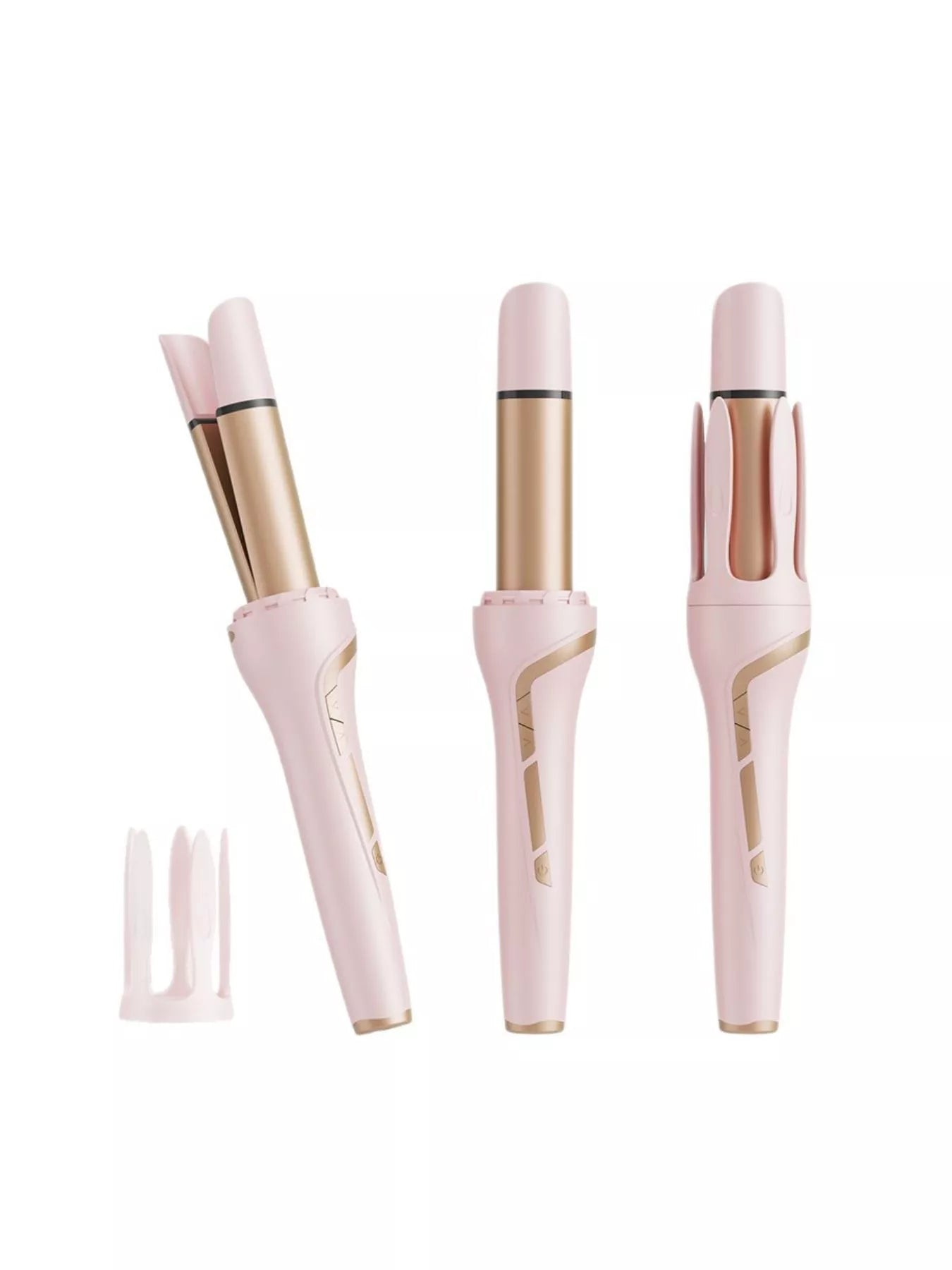 Automatic Rotating Ceramic Curling Iron for Soft Waves Pink