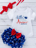 Baby Girls Patriotic Little Miss America 2-Piece Bodysuit Set