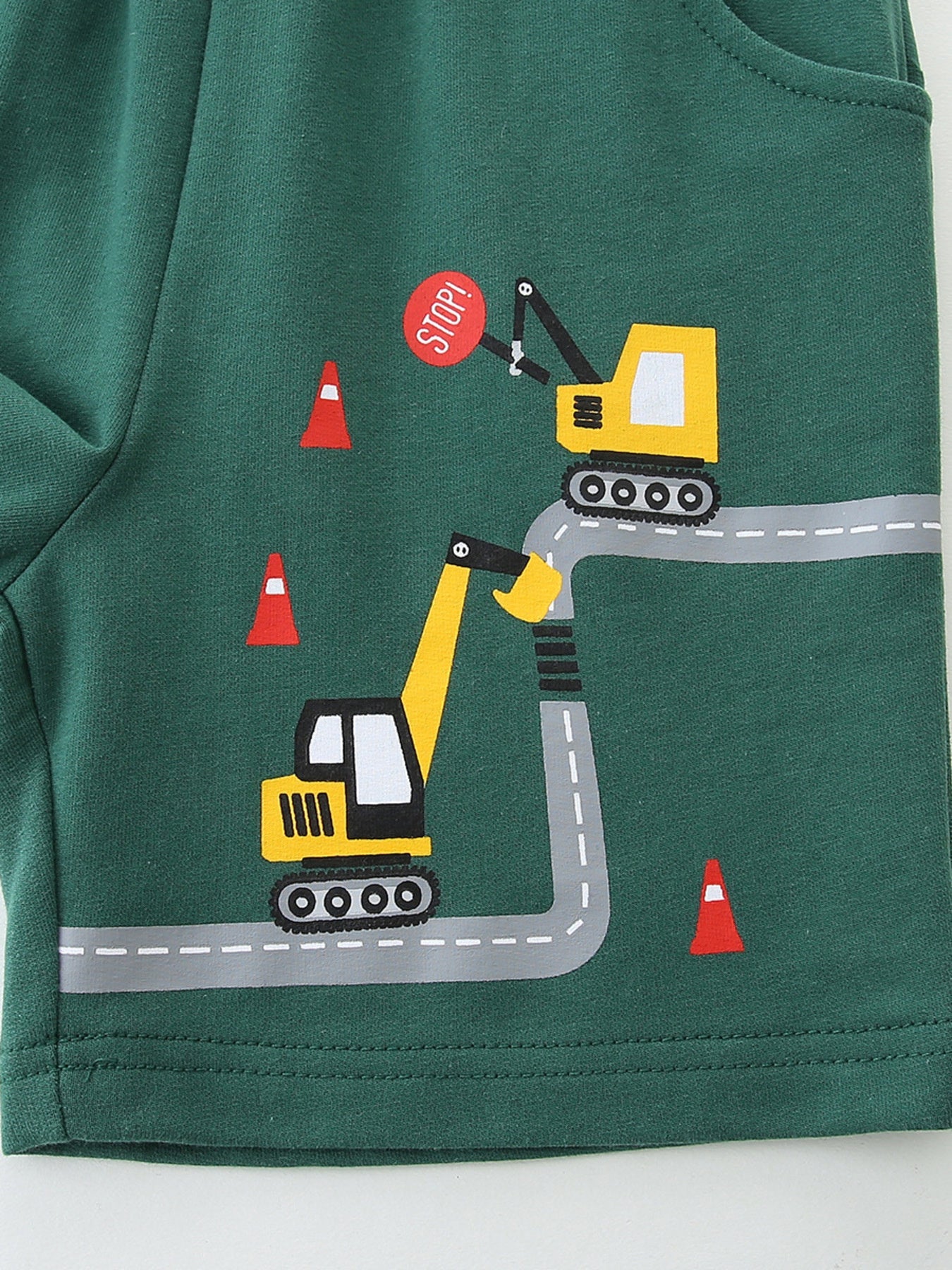 Children's Excavator Print Drawstring Shorts