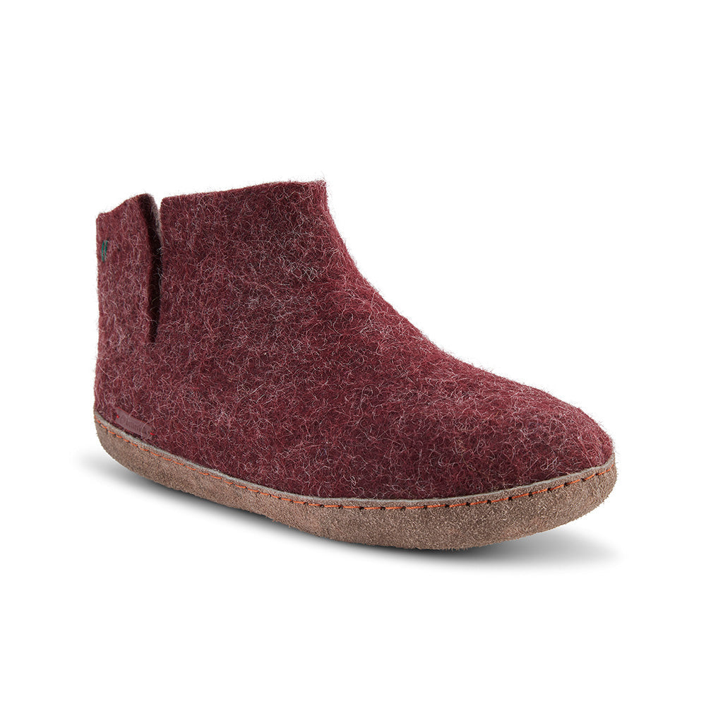 Women's Classic Boot in Bordeaux Leather and Wool