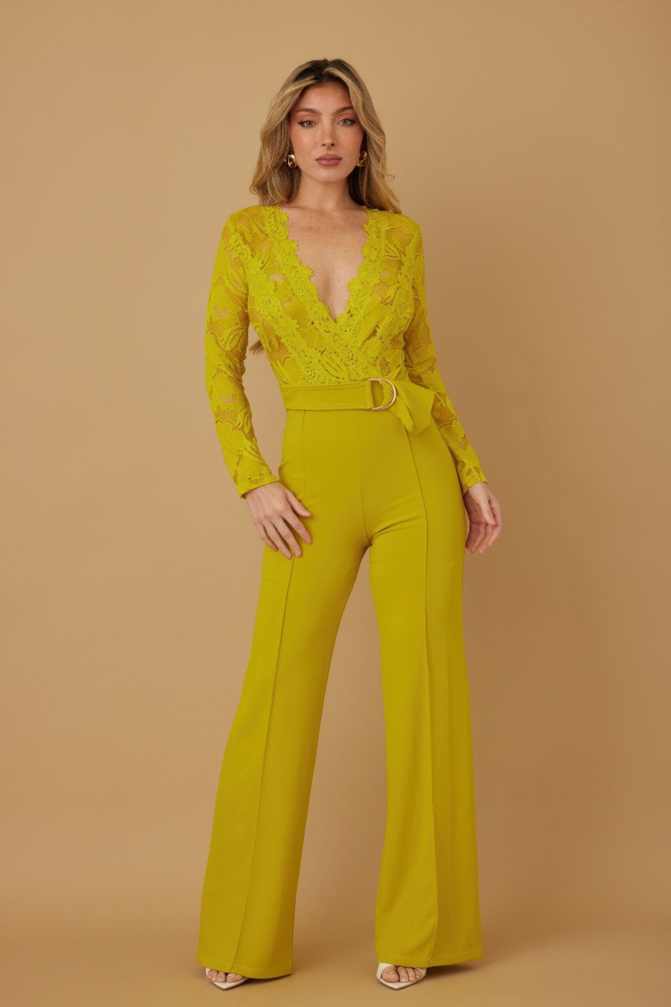 Lace Crochet Long Sleeve Jumpsuit