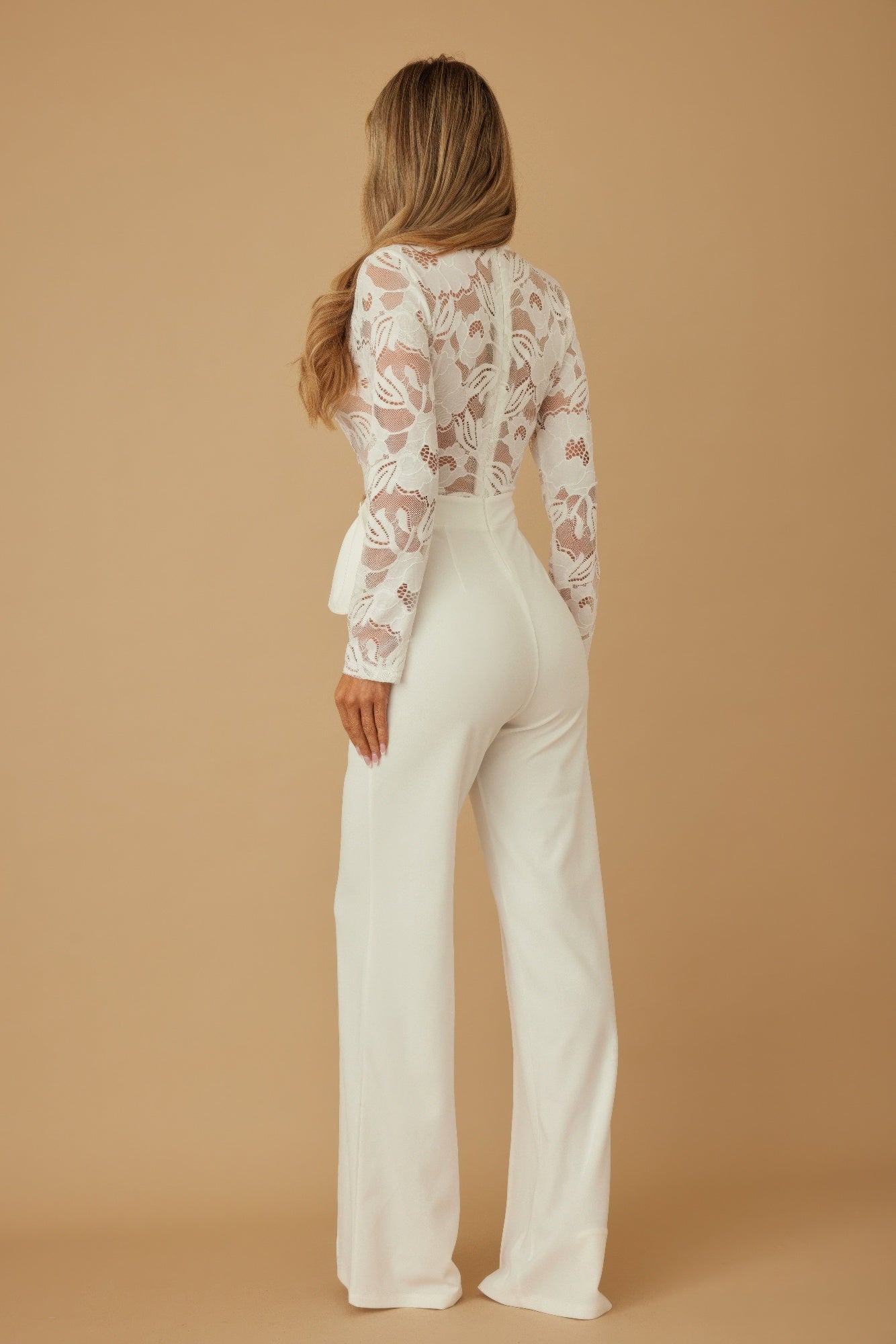 Lace Crochet Long Sleeve Jumpsuit