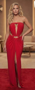 Plunging Neckline Effect Maxi Dress