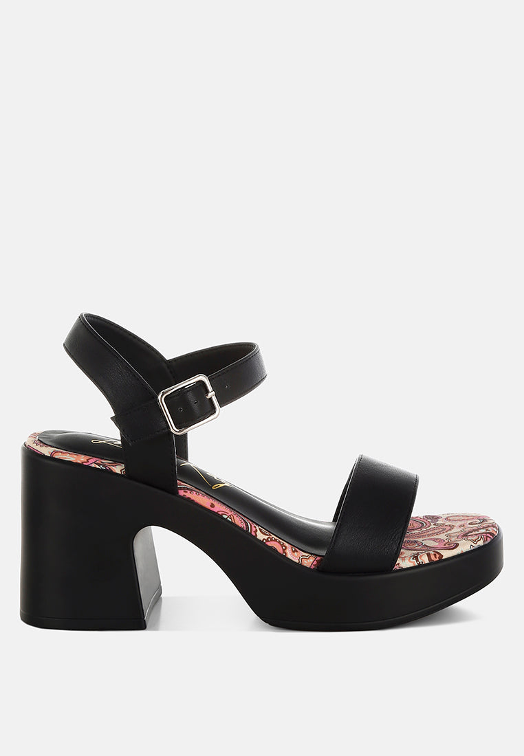Kolata Faux Leather Pin Buckle Platform Heels