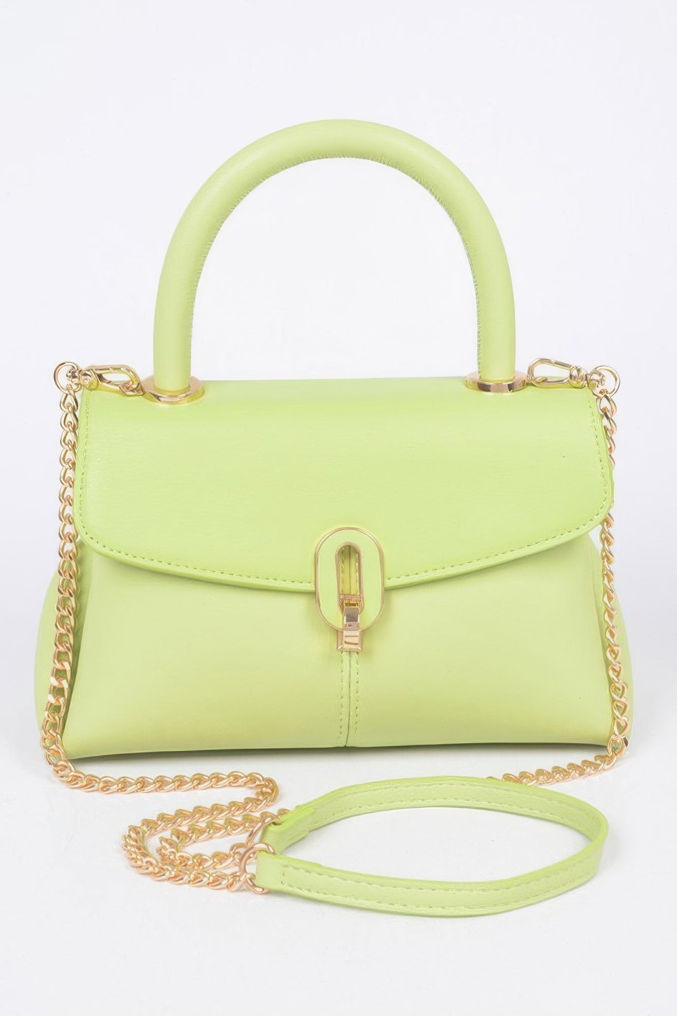 Faux Leather Top Handle Bag
