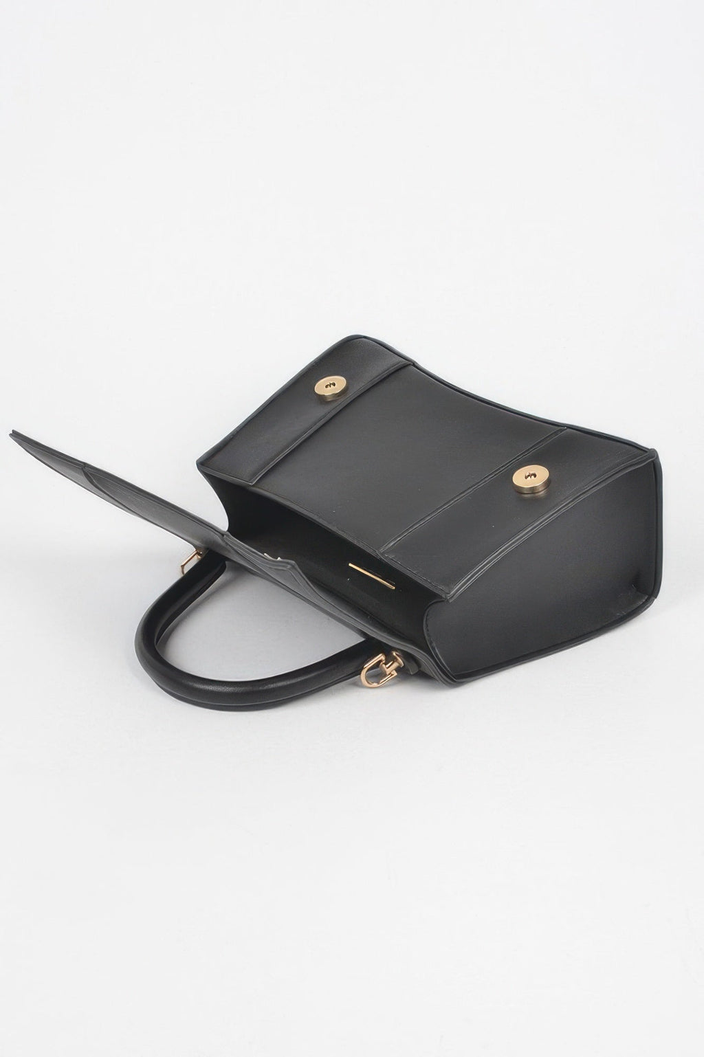 Faux Leather Top Handle Bag