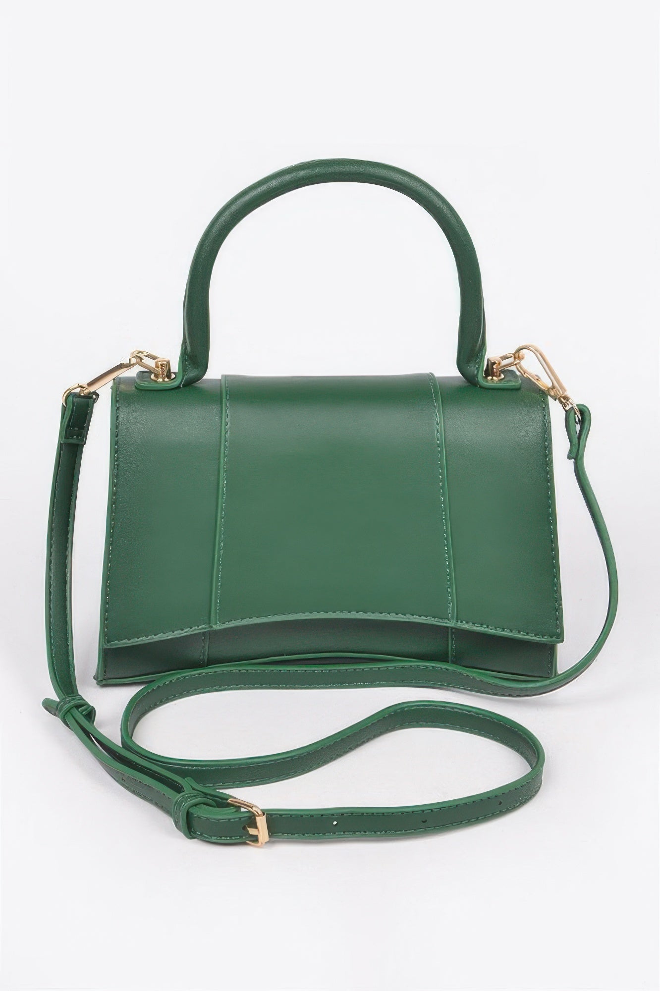 Faux Leather Top Handle Bag