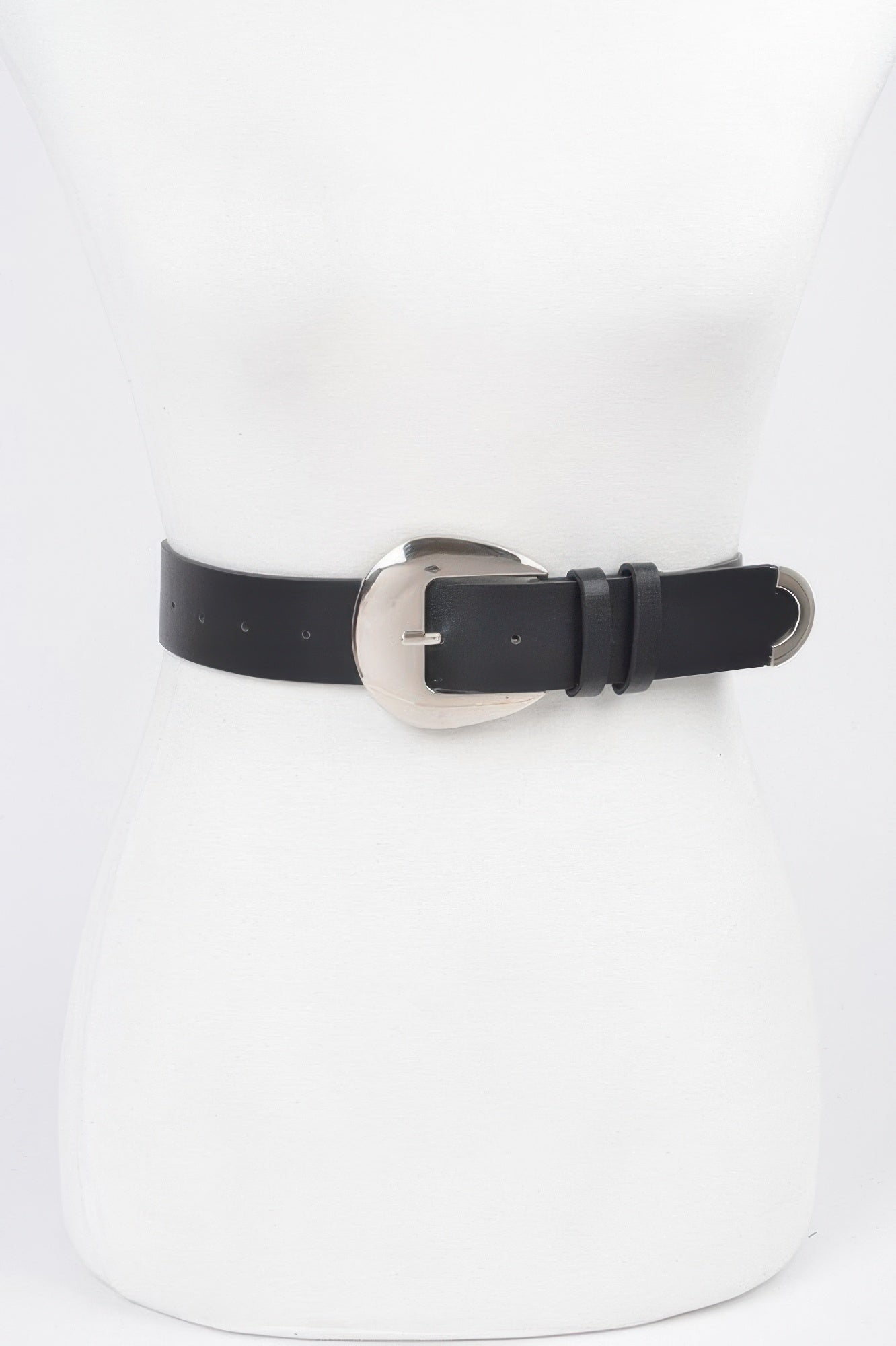 Faux Leather Metal Buckle Belt