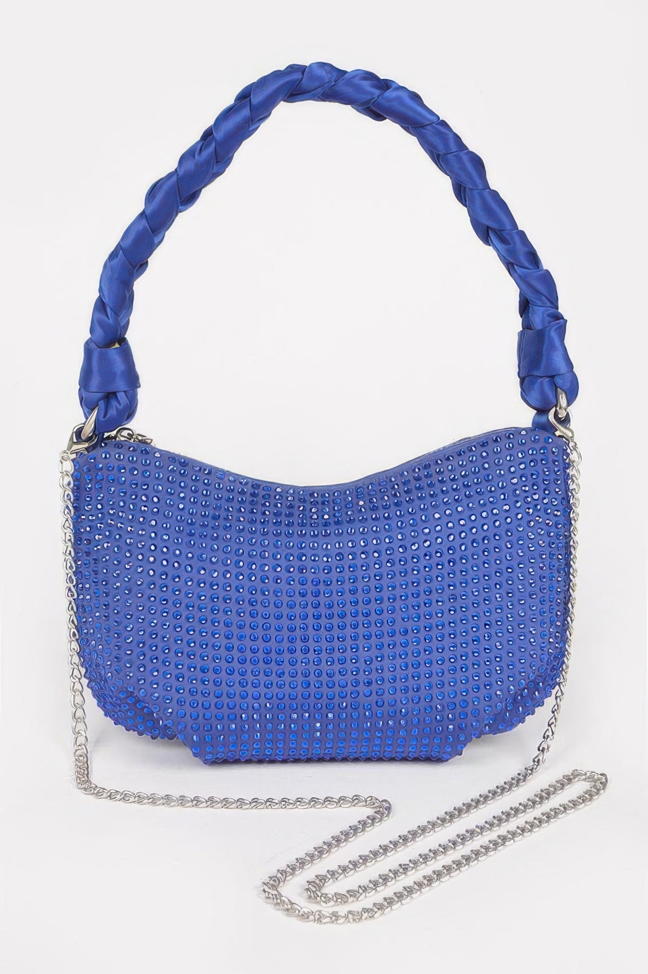 Hot Fix Stone Twisted Handle Small Hobo Bag