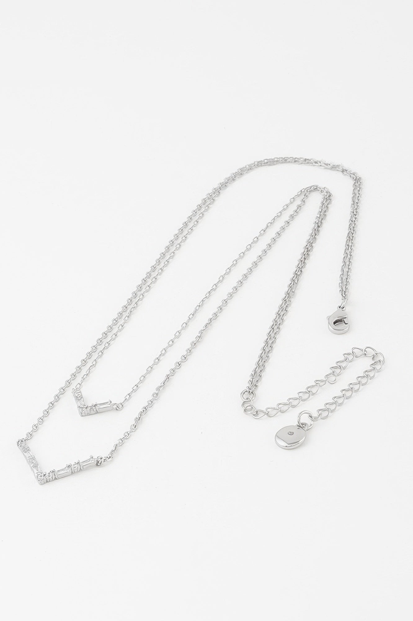Double Crystal V Necklace