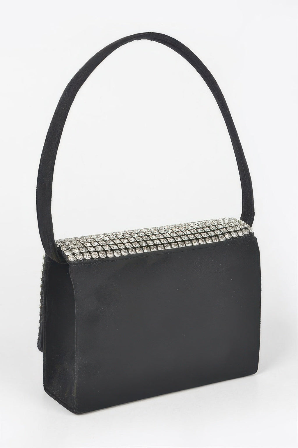 Faux Suede Oversized Rhinestone Crossbody Bag