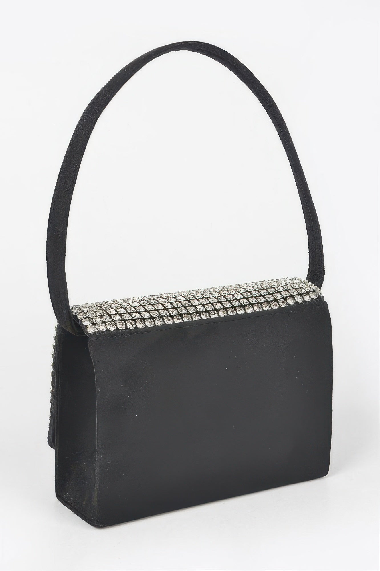 Faux Suede Oversized Rhinestone Crossbody Bag