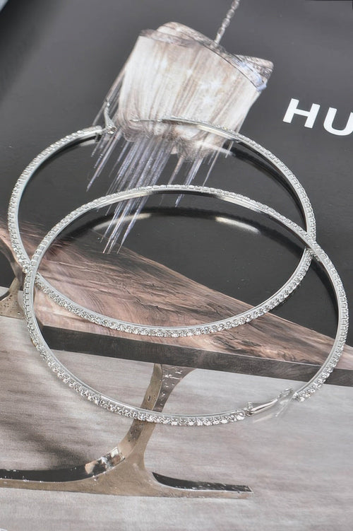 10cm Double Rhinestone Hoop Earrings
