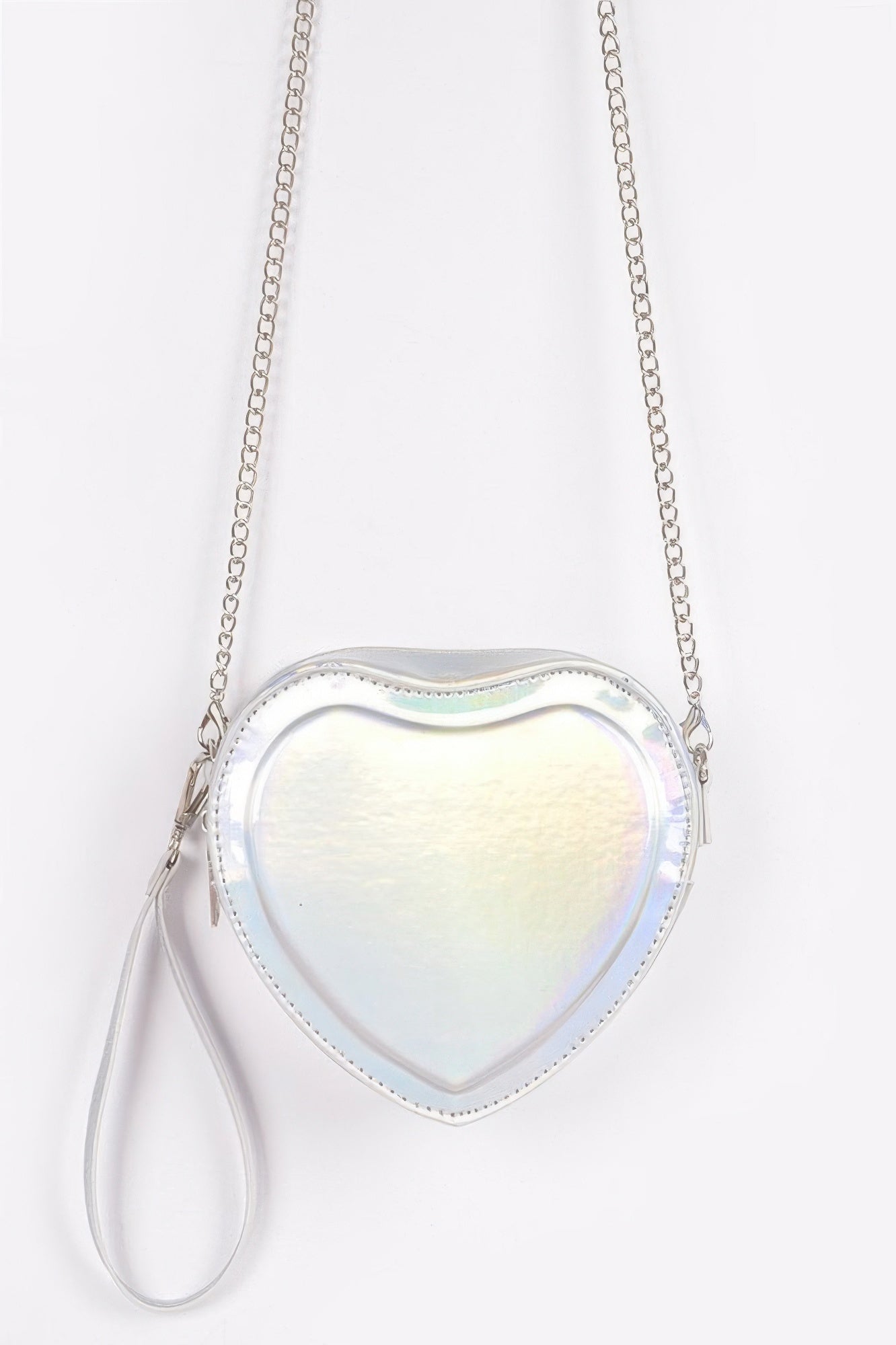Heart Shape Mirror Metallic Crossbody Bag