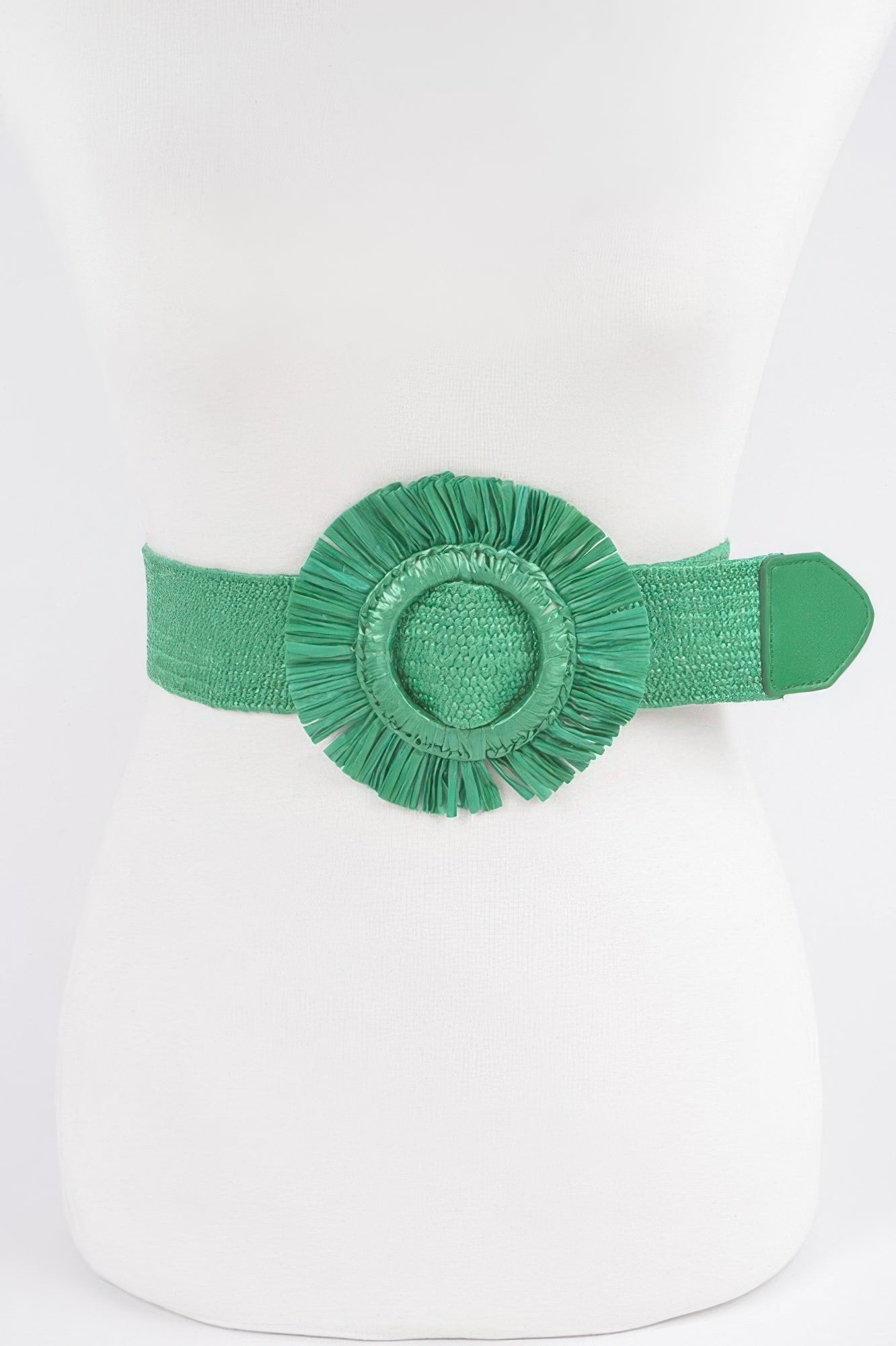 Faux Straw Elastic Belt
