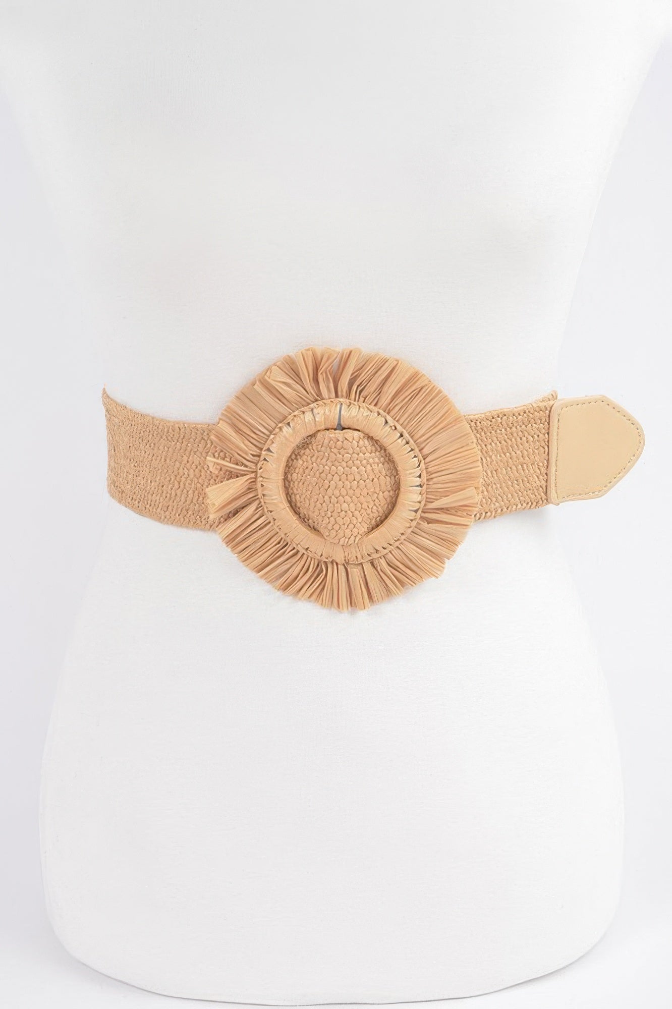 Faux Straw Elastic Belt