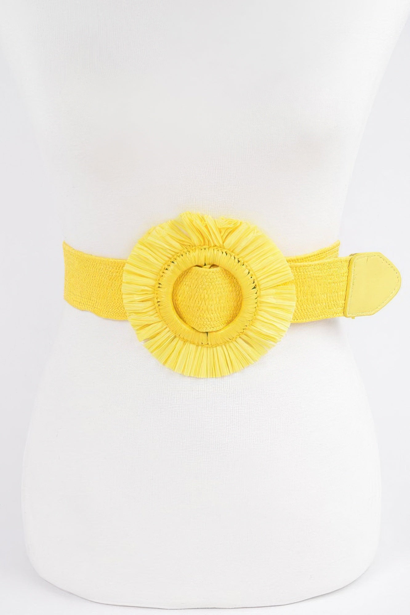Faux Straw Elastic Belt