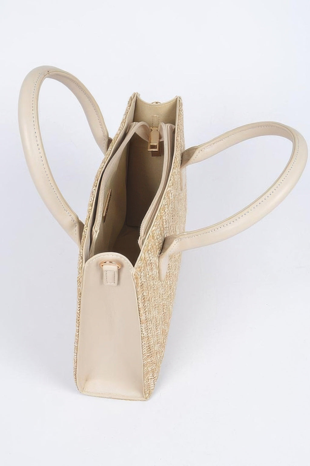 Vegan Faux Straw Mini Tote Bag