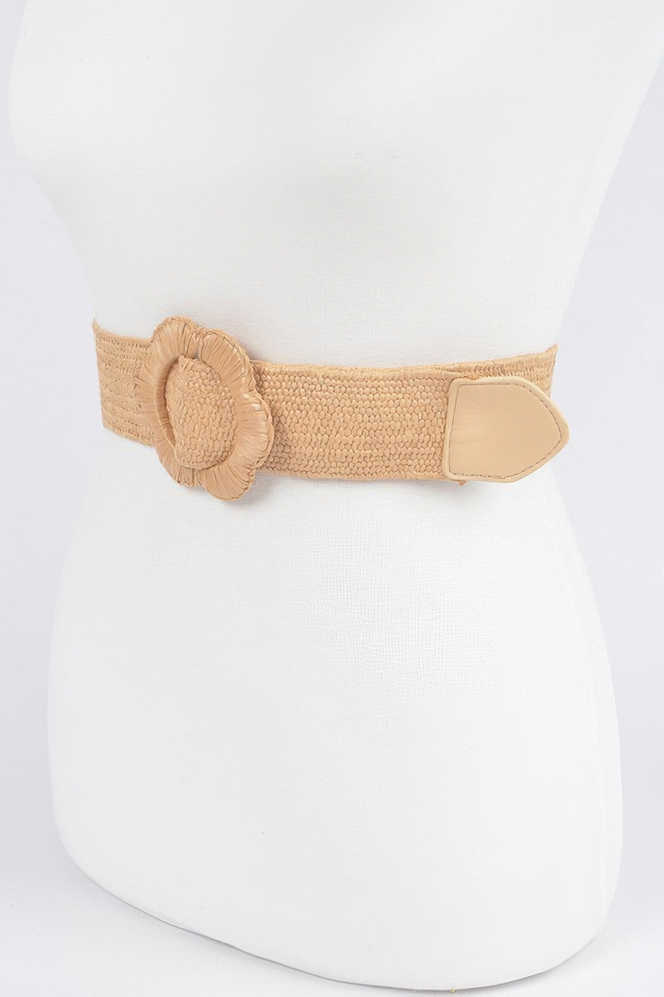 Faux Straw Elastic Belt