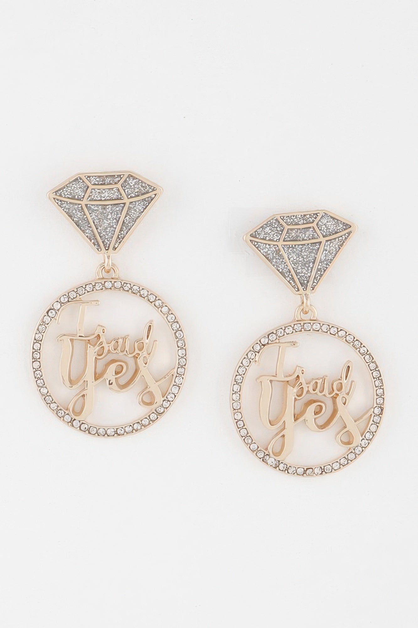 I Said Yes Rhinestone Earrings
