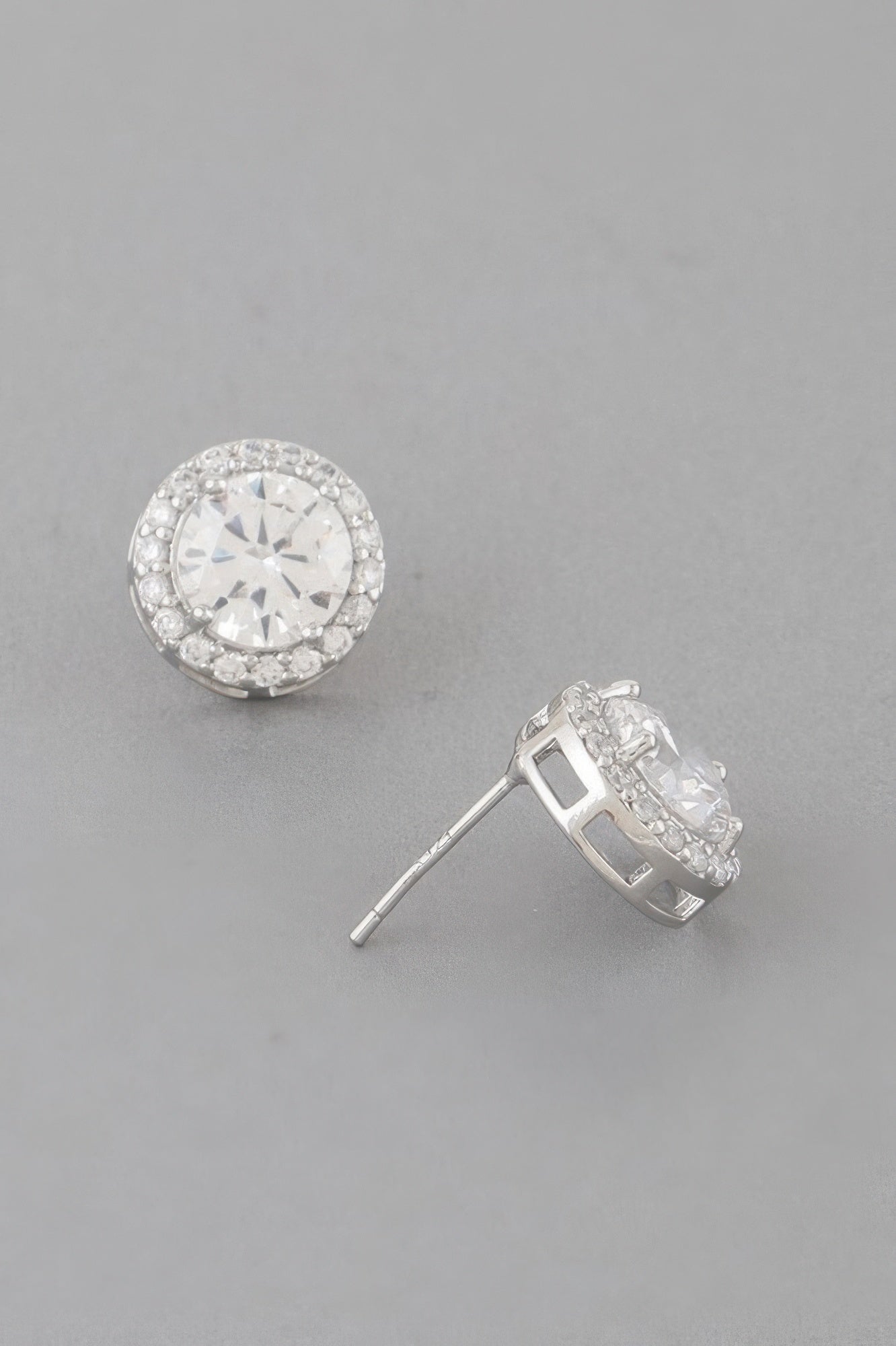 Embedded Round Stud Earrings