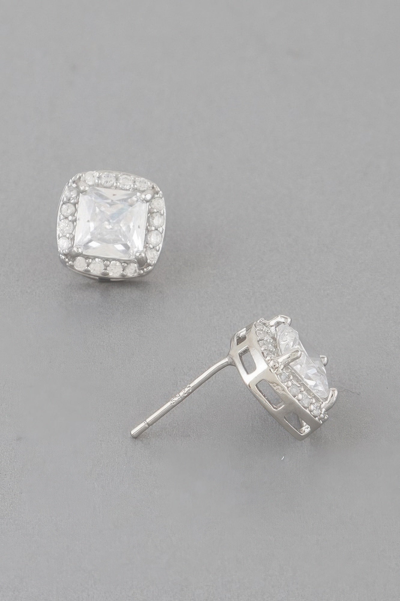 Jeweled Cubic Rhinestone Stud Earrings