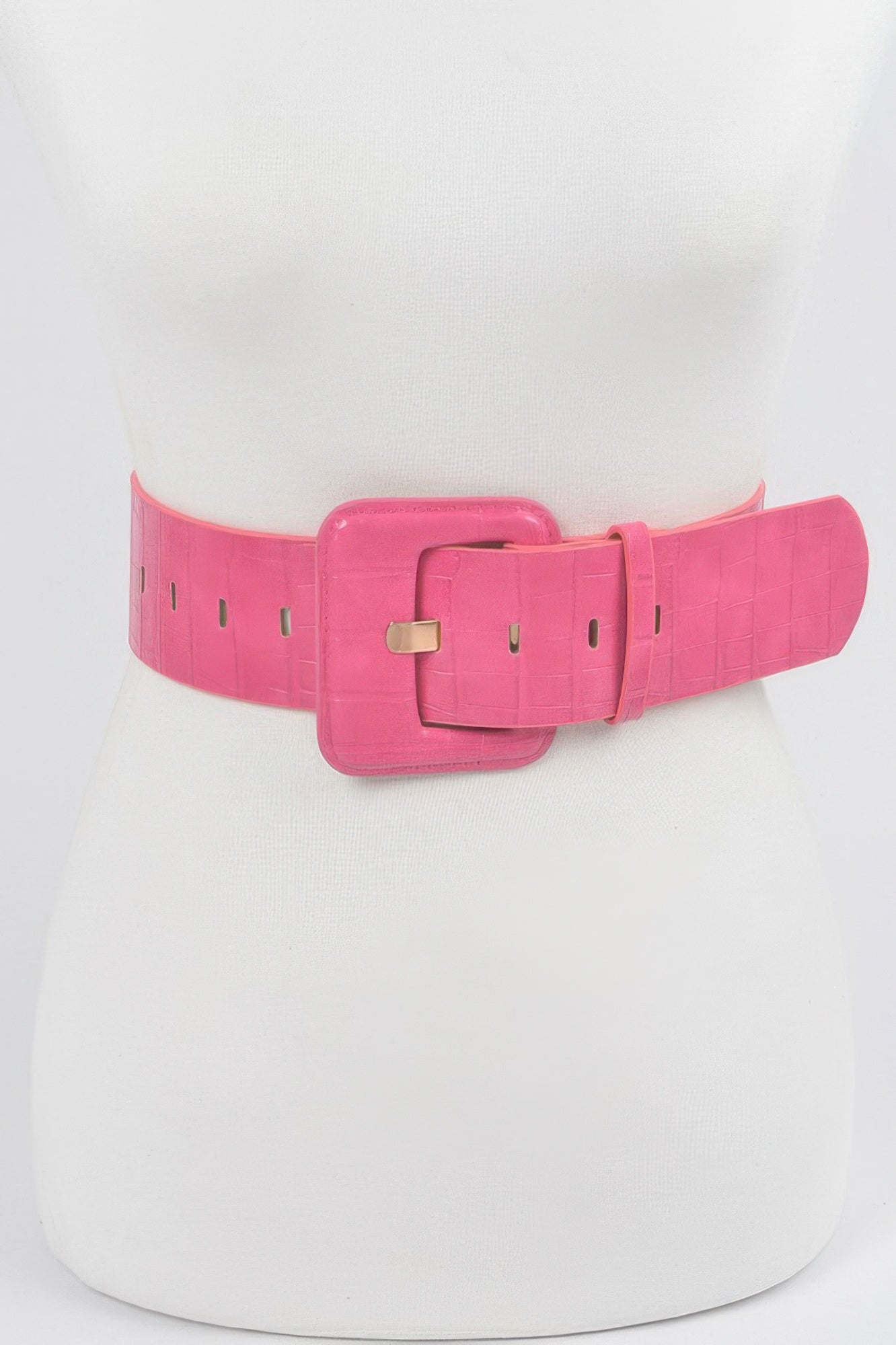 Faux Croc Leather Waist Belt