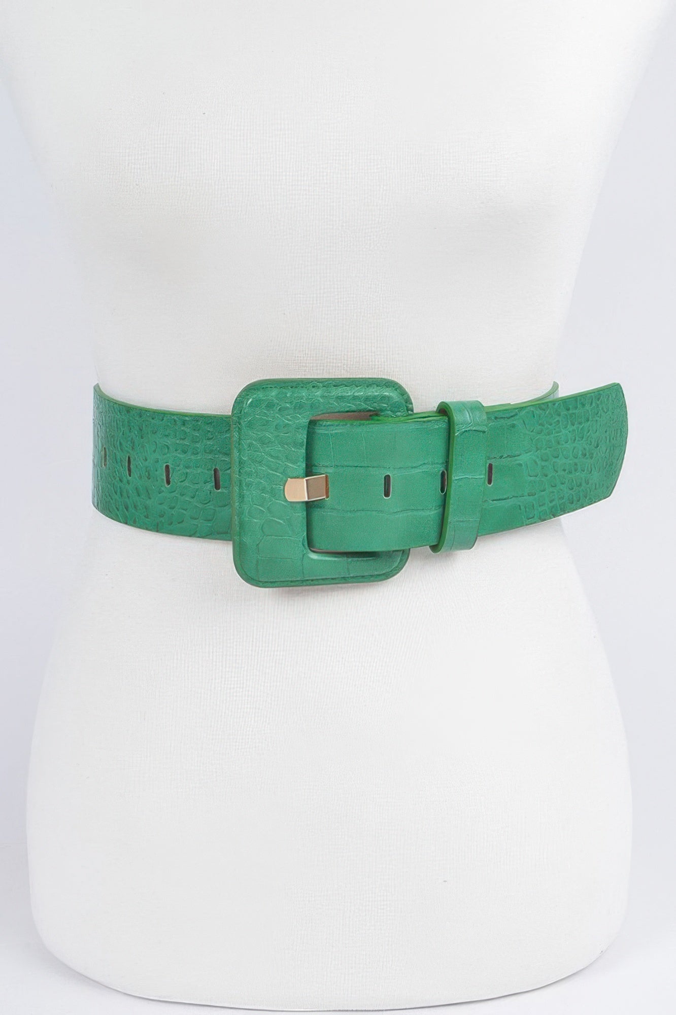 Faux Croc Leather Waist Belt