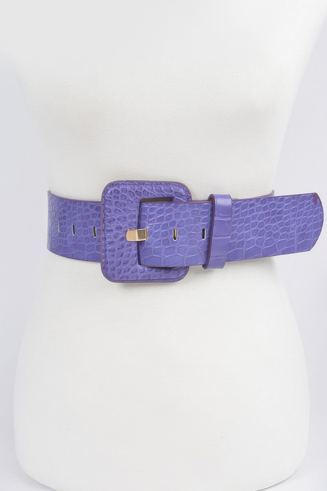 Faux Croc Leather Waist Belt