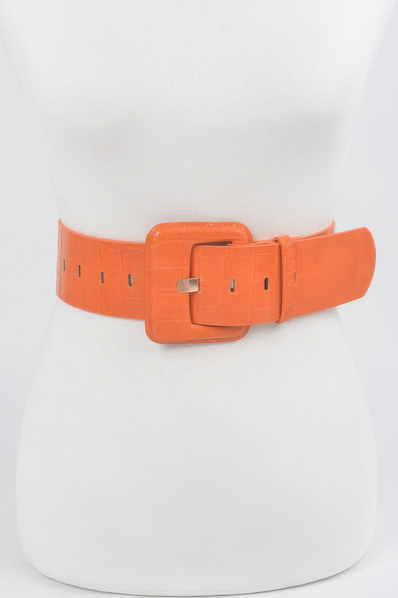 Faux Croc Leather Waist Belt