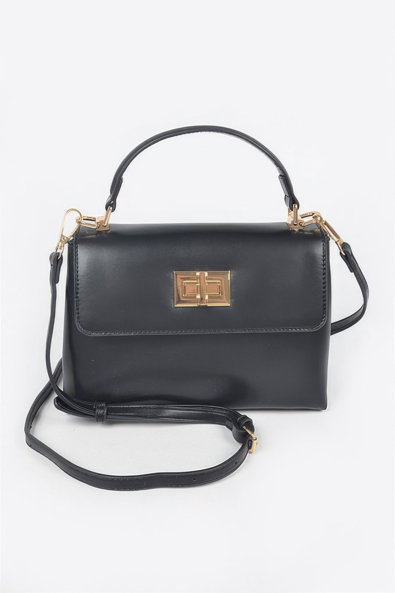 Faux Leather Flap Bag