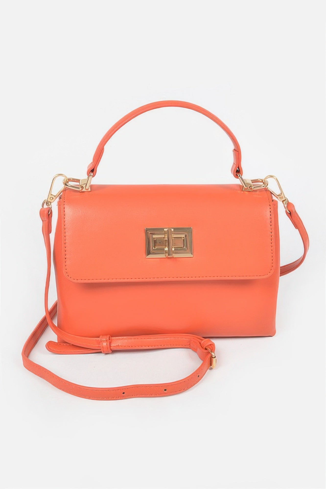 Faux Leather Flap Bag