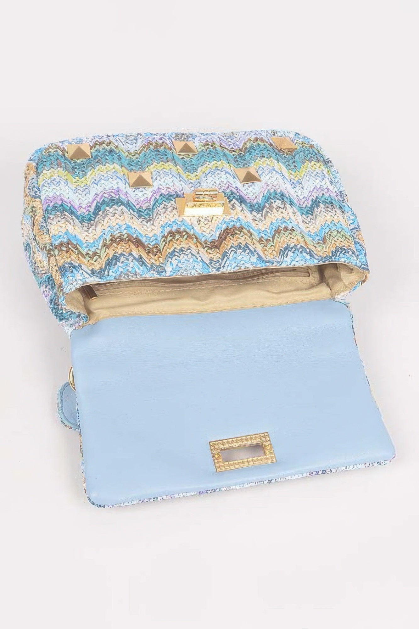 Faux Straw Flap Top Handle Bag