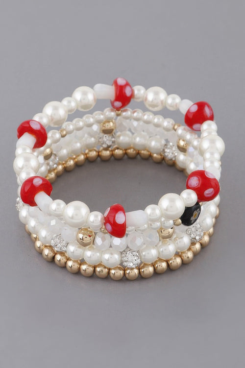 Beaded Mushroom Bracelet