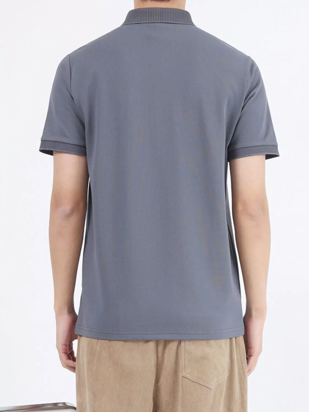 Men's Plus Size Button Detail Short Sleeve Polo