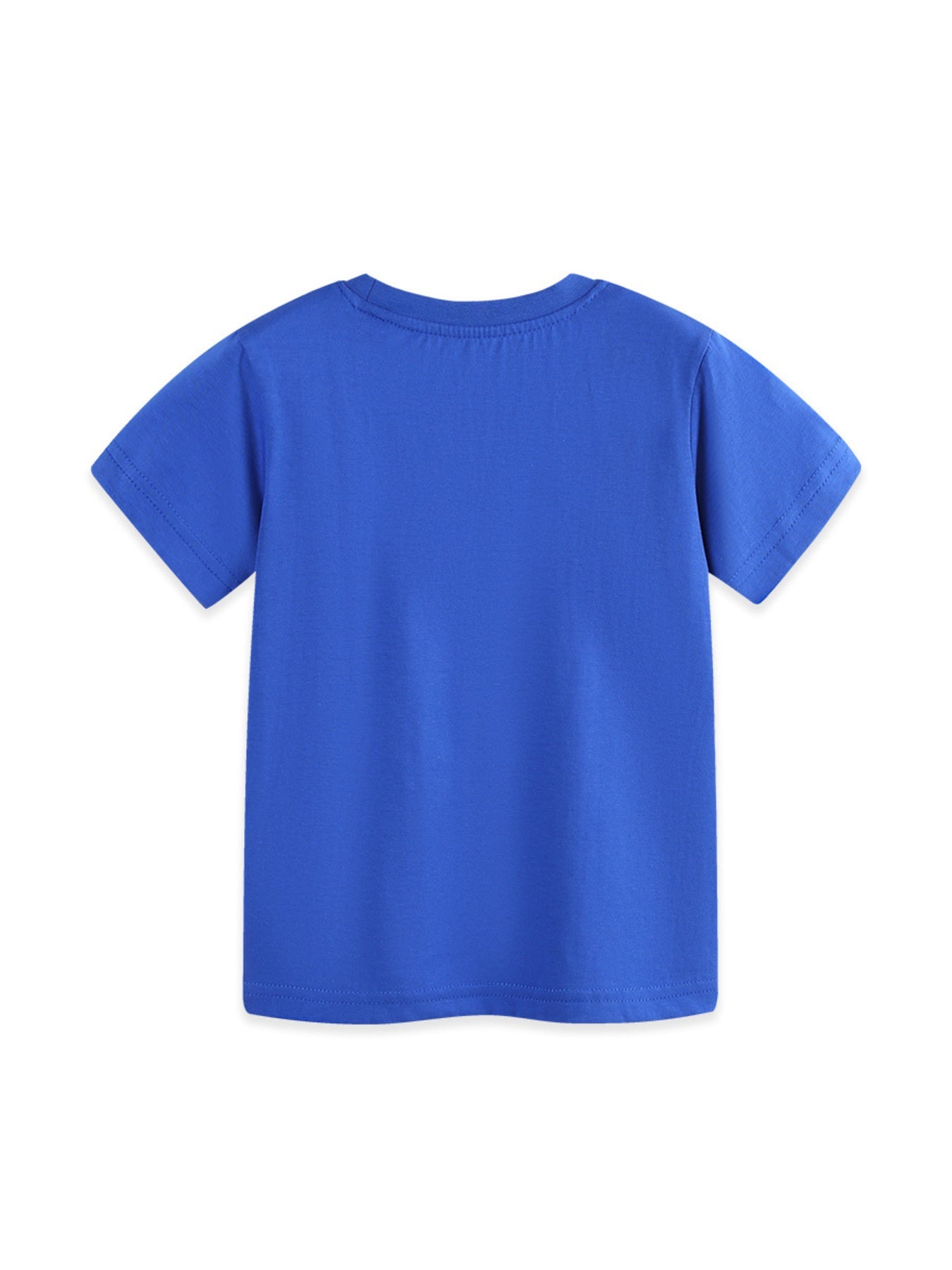 Boys Blue Short Sleeve Dinosaur and UFO Graphic Cotton T-Shirt