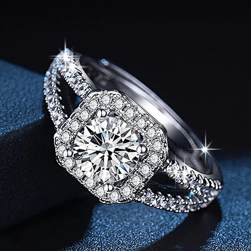 1 Carat Moissanite 925 Sterling Silver Ring