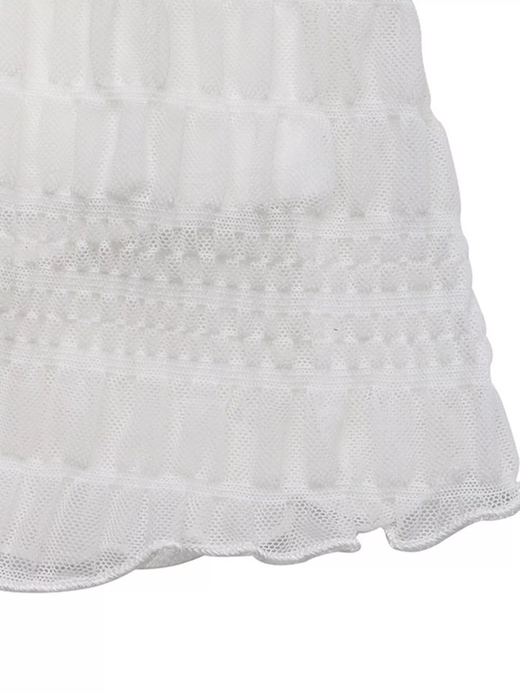 White Smocked Deep V-Neck Sleeveless Mini Dress