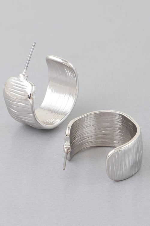 Abstract Cut Hoop Earrings