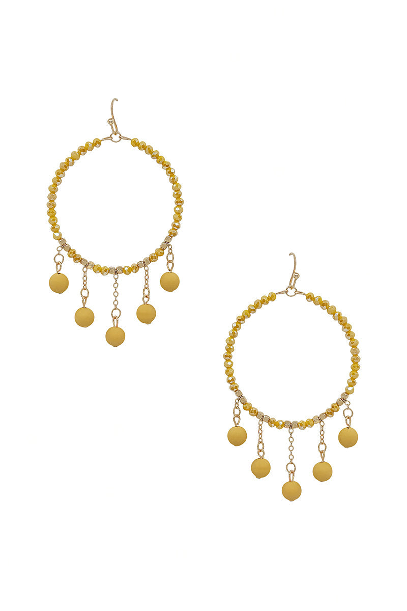 Clay Ball Charm Round Beads Earrings 2"