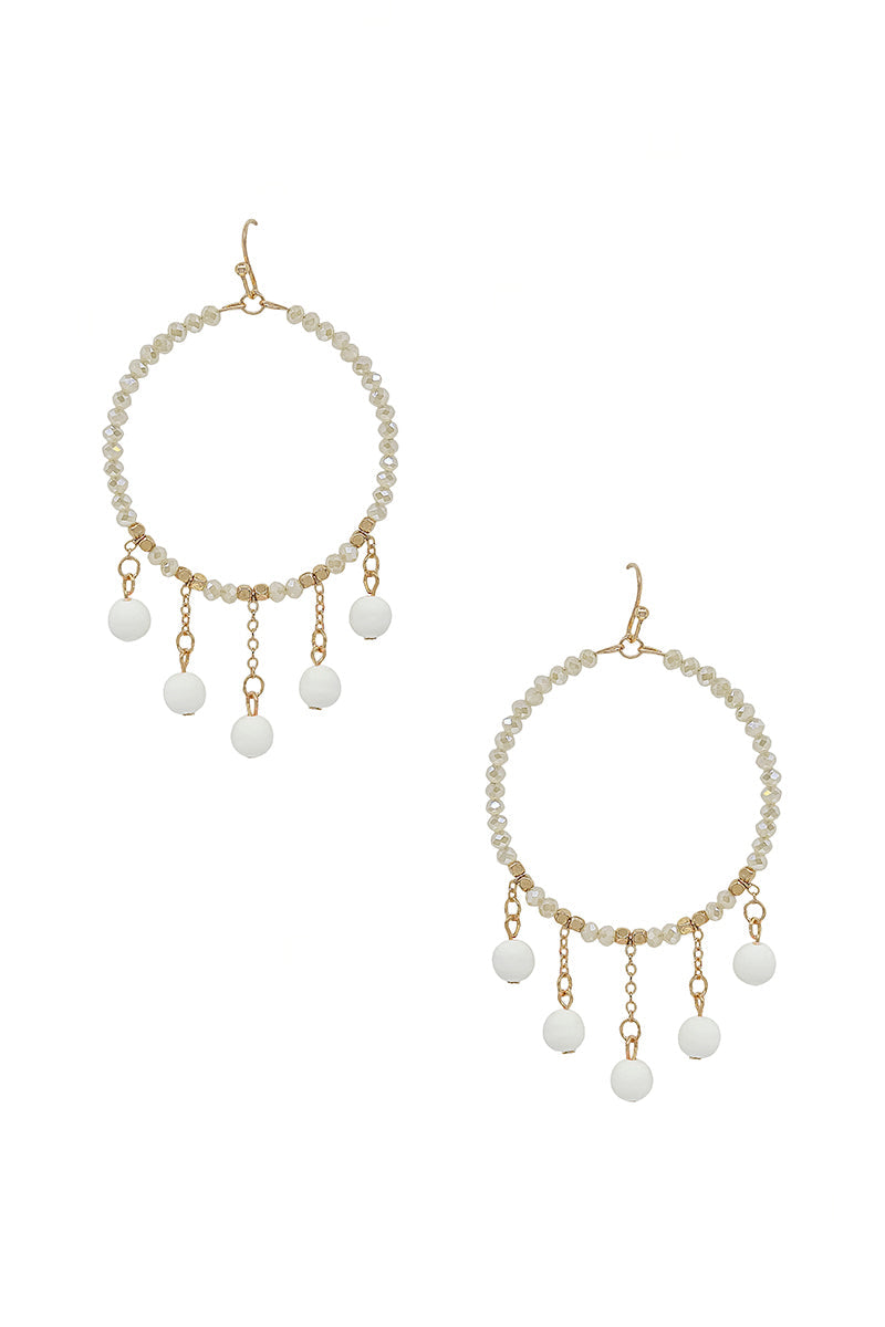 Clay Ball Charm Round Beads Earrings 2"