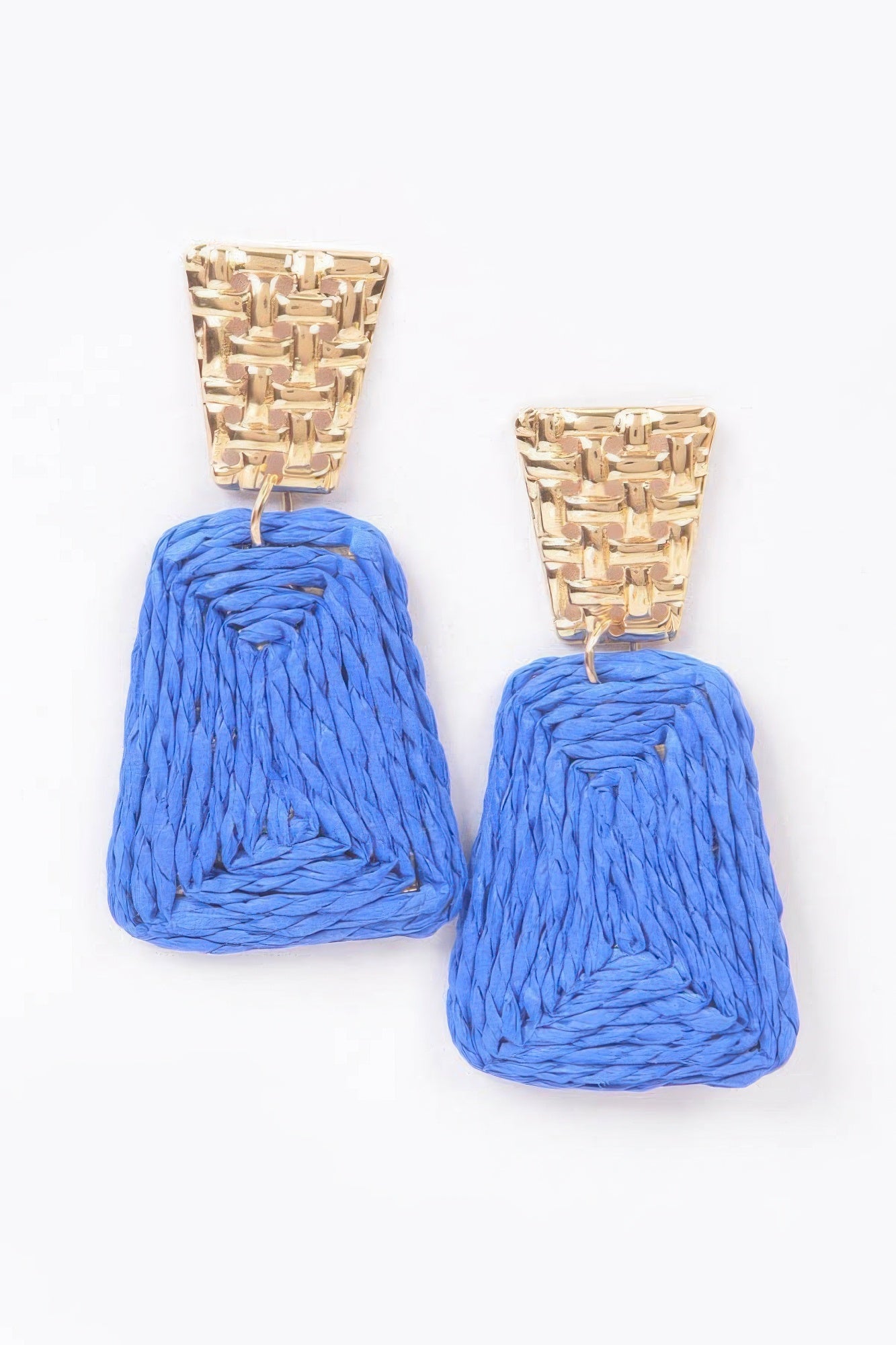 Faux Straw Dangling Earrings 2.5"